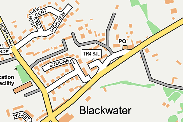 TR4 8JL map - OS OpenMap – Local (Ordnance Survey)