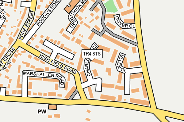 TR4 8TS map - OS OpenMap – Local (Ordnance Survey)