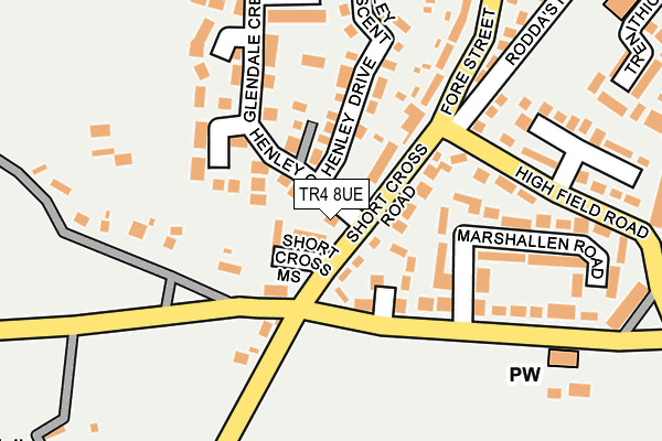 TR4 8UE map - OS OpenMap – Local (Ordnance Survey)