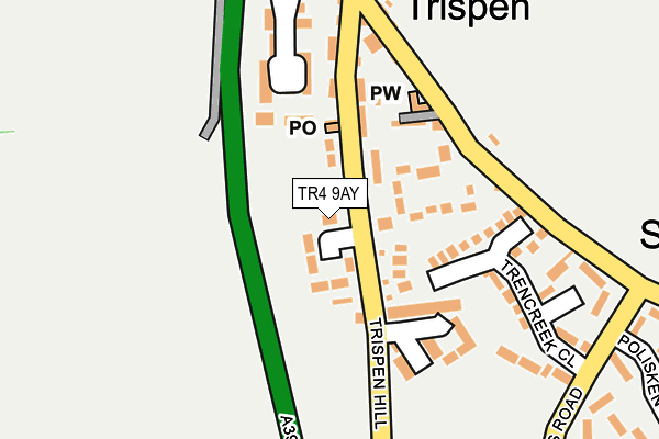 TR4 9AY map - OS OpenMap – Local (Ordnance Survey)