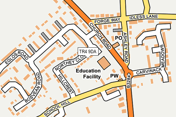 TR4 9DA map - OS OpenMap – Local (Ordnance Survey)