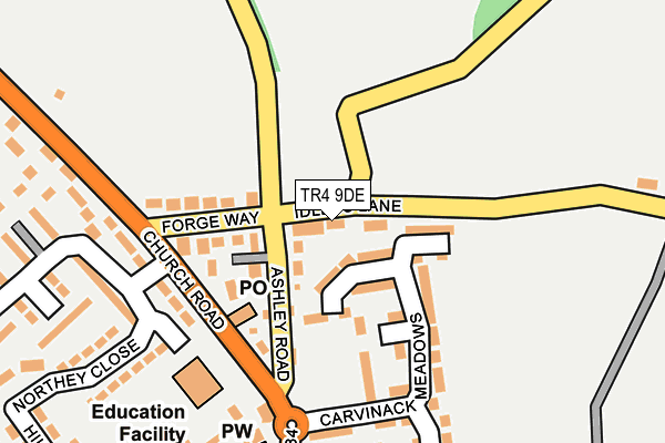 TR4 9DE map - OS OpenMap – Local (Ordnance Survey)