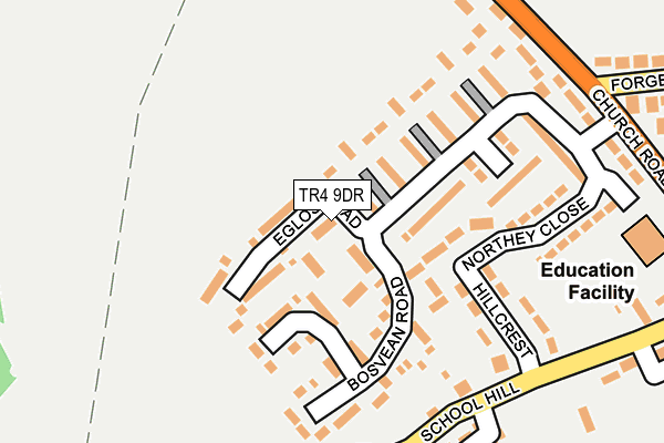TR4 9DR map - OS OpenMap – Local (Ordnance Survey)