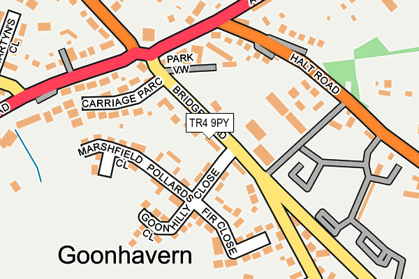 TR4 9PY map - OS OpenMap – Local (Ordnance Survey)