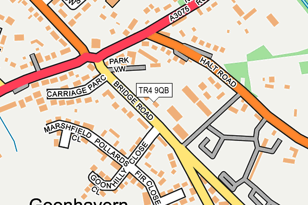 TR4 9QB map - OS OpenMap – Local (Ordnance Survey)
