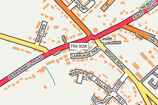 TR4 9QW map - OS OpenMap – Local (Ordnance Survey)
