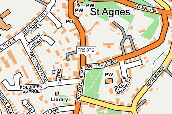 TR5 0TG map - OS OpenMap – Local (Ordnance Survey)