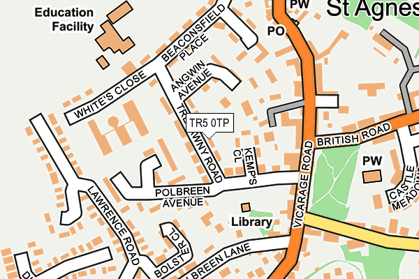 TR5 0TP map - OS OpenMap – Local (Ordnance Survey)