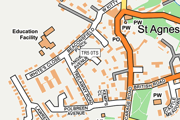 TR5 0TS map - OS OpenMap – Local (Ordnance Survey)