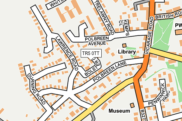 TR5 0TT map - OS OpenMap – Local (Ordnance Survey)