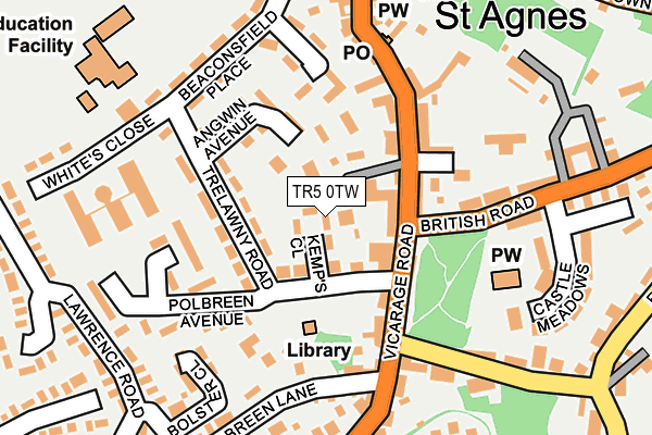 TR5 0TW map - OS OpenMap – Local (Ordnance Survey)