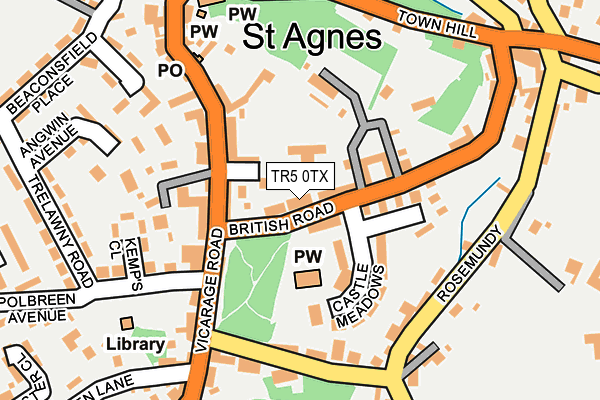 TR5 0TX map - OS OpenMap – Local (Ordnance Survey)