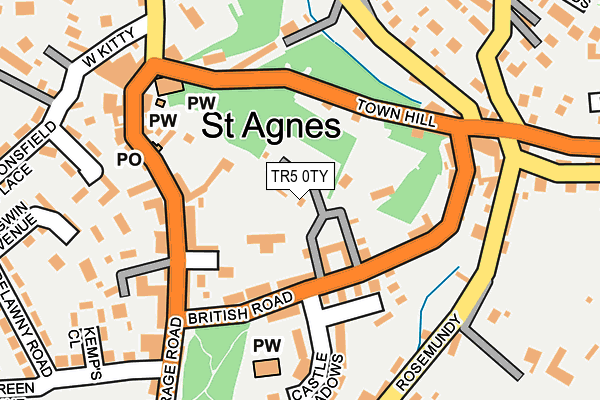 TR5 0TY map - OS OpenMap – Local (Ordnance Survey)