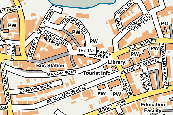 TR7 1AX map - OS OpenMap – Local (Ordnance Survey)