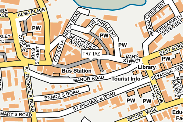TR7 1AZ map - OS OpenMap – Local (Ordnance Survey)