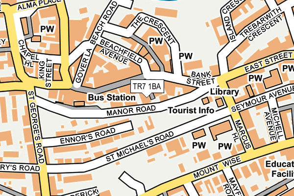 TR7 1BA map - OS OpenMap – Local (Ordnance Survey)