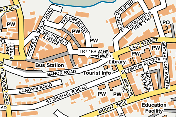 TR7 1BB map - OS OpenMap – Local (Ordnance Survey)