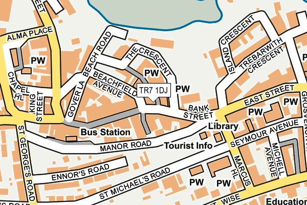 TR7 1DJ map - OS OpenMap – Local (Ordnance Survey)