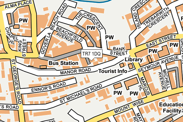 TR7 1DQ map - OS OpenMap – Local (Ordnance Survey)