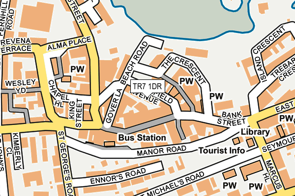 TR7 1DR map - OS OpenMap – Local (Ordnance Survey)