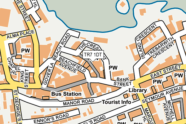 TR7 1DT map - OS OpenMap – Local (Ordnance Survey)