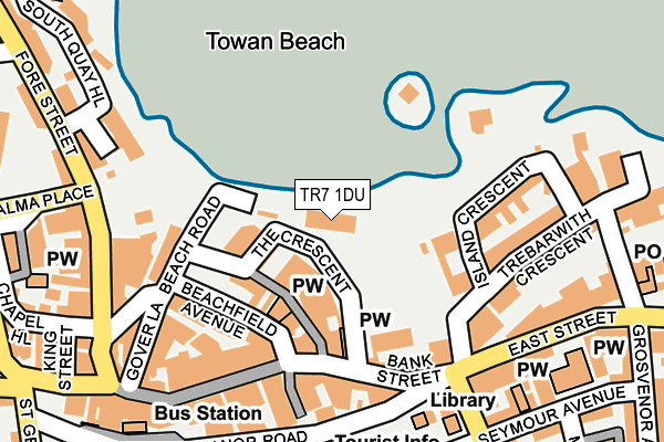 TR7 1DU map - OS OpenMap – Local (Ordnance Survey)