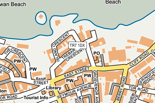 TR7 1DX map - OS OpenMap – Local (Ordnance Survey)