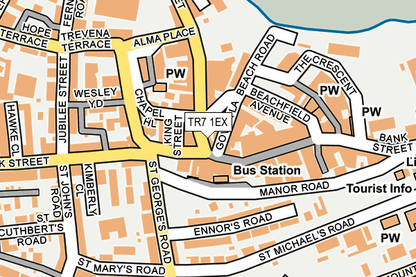 TR7 1EX map - OS OpenMap – Local (Ordnance Survey)