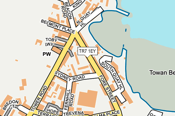 TR7 1EY map - OS OpenMap – Local (Ordnance Survey)