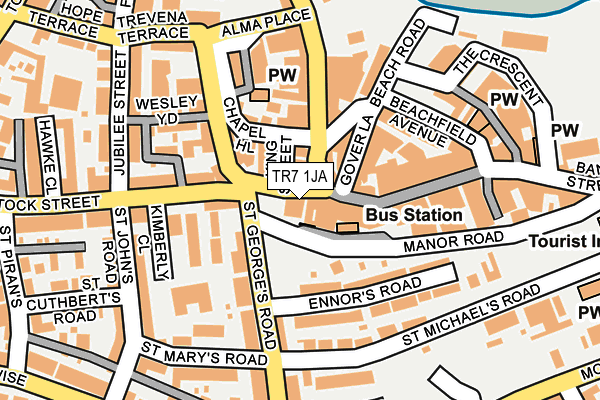 TR7 1JA map - OS OpenMap – Local (Ordnance Survey)