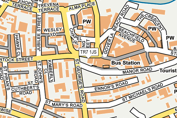 TR7 1JS map - OS OpenMap – Local (Ordnance Survey)