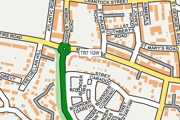 TR7 1QW map - OS OpenMap – Local (Ordnance Survey)