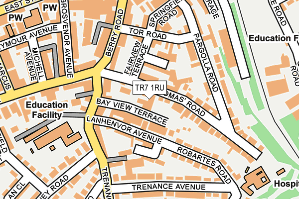 TR7 1RU map - OS OpenMap – Local (Ordnance Survey)