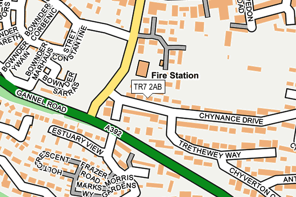 TR7 2AB map - OS OpenMap – Local (Ordnance Survey)
