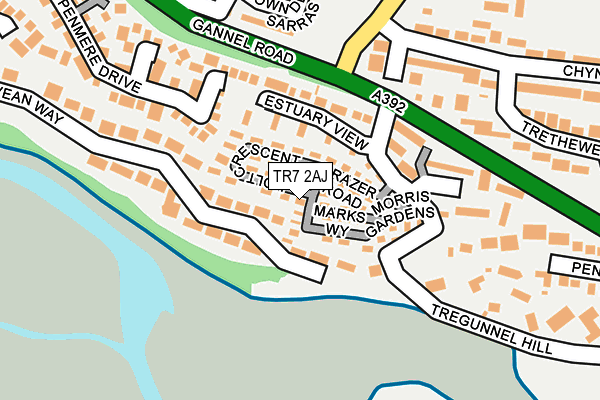 TR7 2AJ map - OS OpenMap – Local (Ordnance Survey)