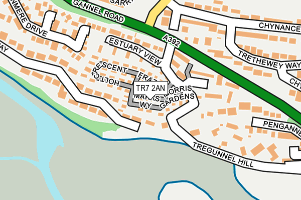 TR7 2AN map - OS OpenMap – Local (Ordnance Survey)