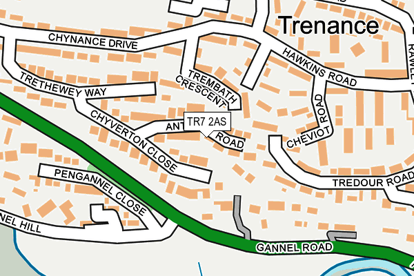 TR7 2AS map - OS OpenMap – Local (Ordnance Survey)