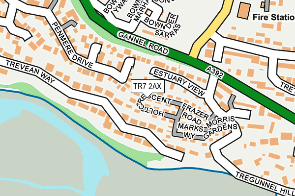 TR7 2AX map - OS OpenMap – Local (Ordnance Survey)