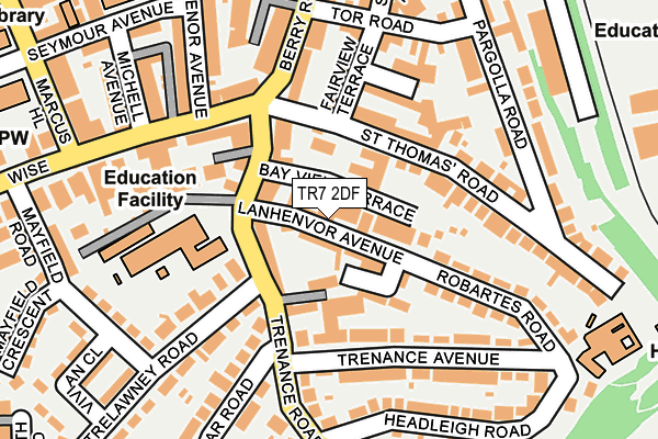TR7 2DF map - OS OpenMap – Local (Ordnance Survey)