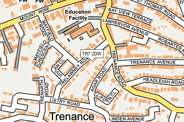 TR7 2DW map - OS OpenMap – Local (Ordnance Survey)