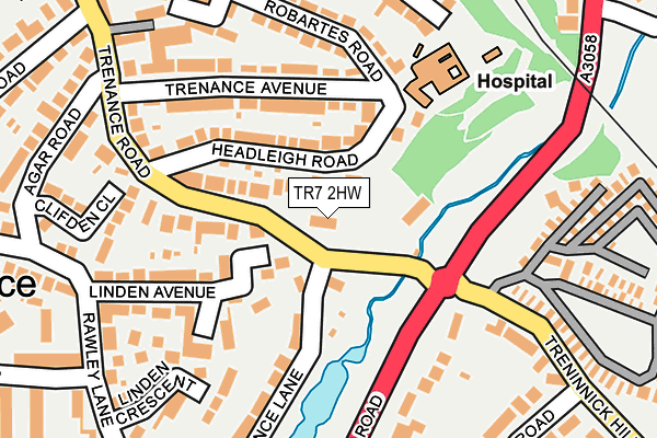 TR7 2HW map - OS OpenMap – Local (Ordnance Survey)