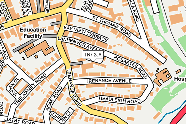 TR7 2JA map - OS OpenMap – Local (Ordnance Survey)