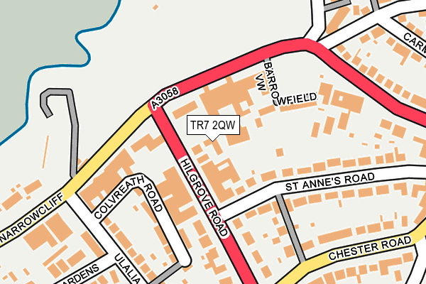 TR7 2QW map - OS OpenMap – Local (Ordnance Survey)