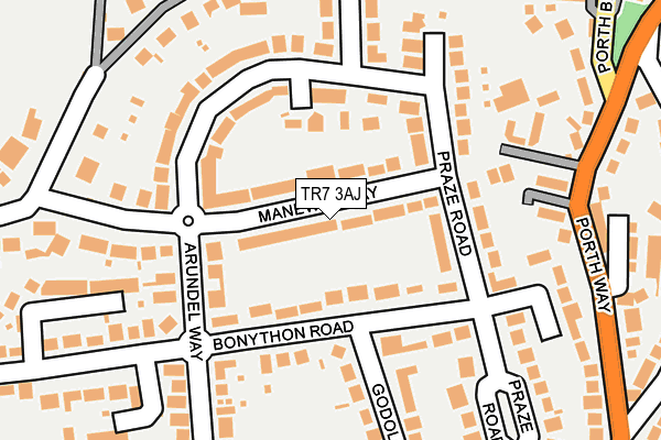 TR7 3AJ map - OS OpenMap – Local (Ordnance Survey)