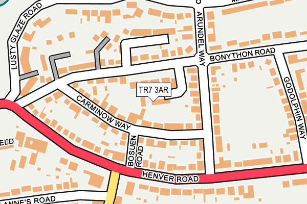 TR7 3AR map - OS OpenMap – Local (Ordnance Survey)