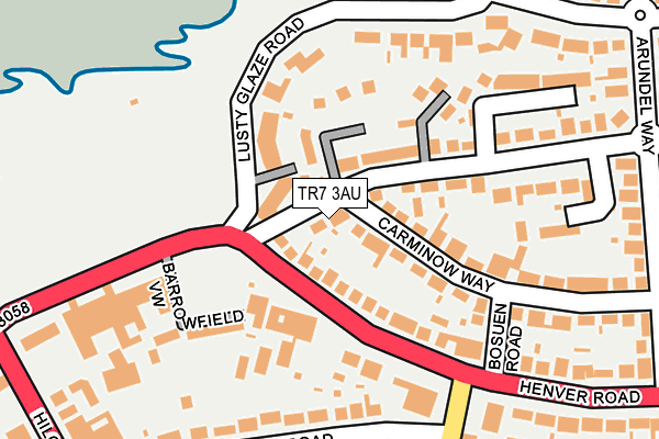 TR7 3AU map - OS OpenMap – Local (Ordnance Survey)