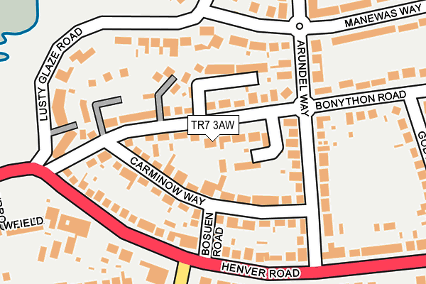 TR7 3AW map - OS OpenMap – Local (Ordnance Survey)