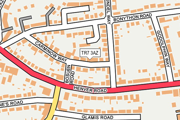 TR7 3AZ map - OS OpenMap – Local (Ordnance Survey)