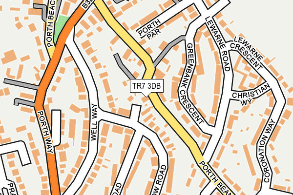 TR7 3DB map - OS OpenMap – Local (Ordnance Survey)