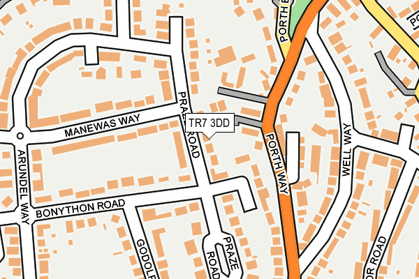 TR7 3DD map - OS OpenMap – Local (Ordnance Survey)